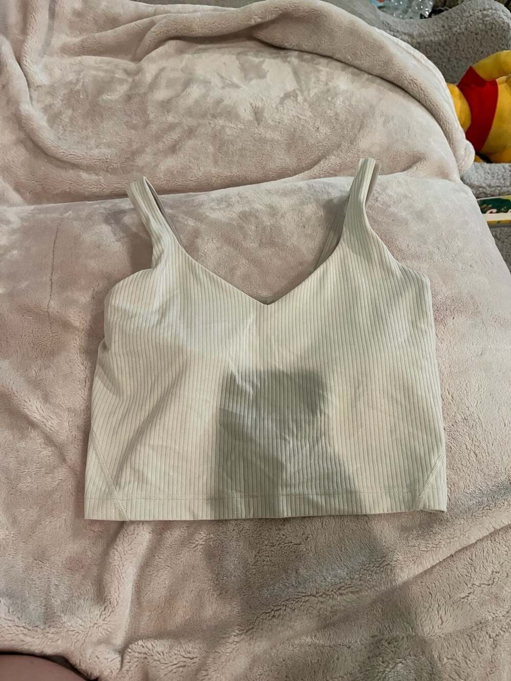 Lululemon Align Ribbed Tank Top Shine Bone Radiate Transparent Foil Size 2
